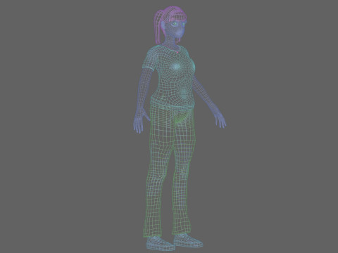 Cartoon standard girl V23169 Modelo 3D