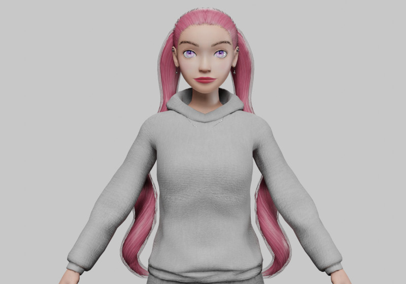 Cartoon stylized girl V24429 3D मॉडल .c4d .max .obj .3ds .fbx .stl .blend 