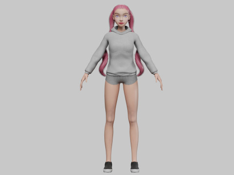 Cartoon stylized girl V24429 3D मॉडल