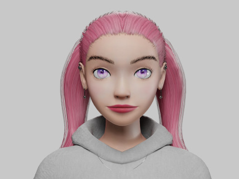 Cartoon stylized girl V24429 3D मॉडल
