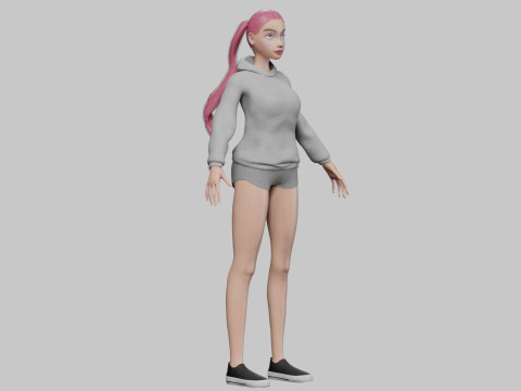 Cartoon stylized girl V24429 3D मॉडल