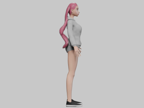 Cartoon stylized girl V24429 3D मॉडल