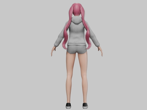Cartoon stylized girl V24429 3D मॉडल