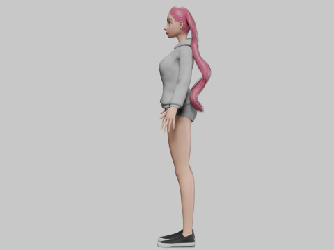 Cartoon stylized girl V24429 3D मॉडल