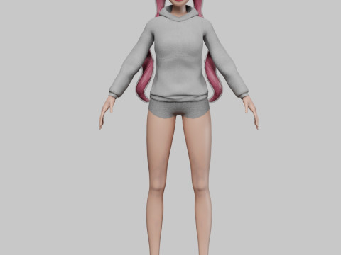 Cartoon stylized girl V24429 3D मॉडल