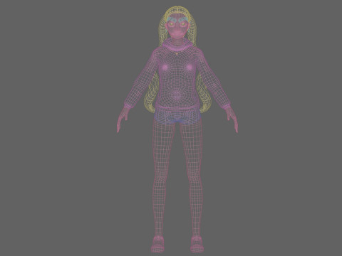 Cartoon stylized girl V24429 3D मॉडल