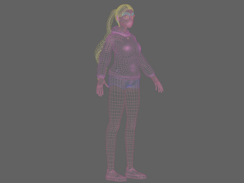Cartoon stylized girl V24429 3D मॉडल