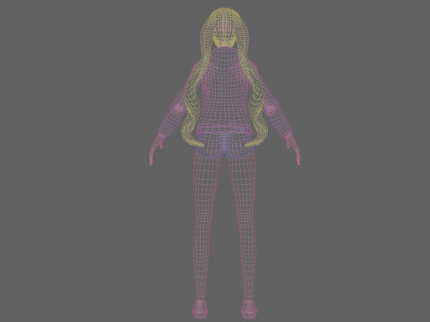 Cartoon stylized girl V24429 3D मॉडल