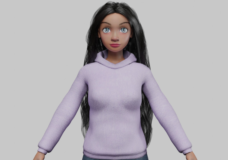 Cartoon sweet girl V36957 Modelo 3D .c4d .max .obj .3ds .fbx .stl .blend 