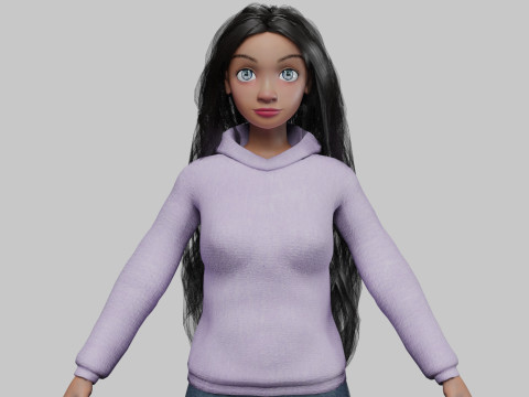 Cartoon sweet girl V36957 3D Model
