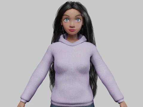 만화 달콤한 소녀 V36957 3D 모델