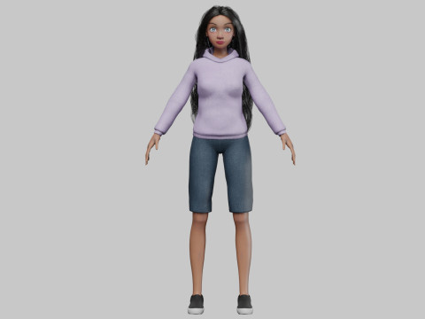 Cartoon sweet girl V36957 Modelo 3D