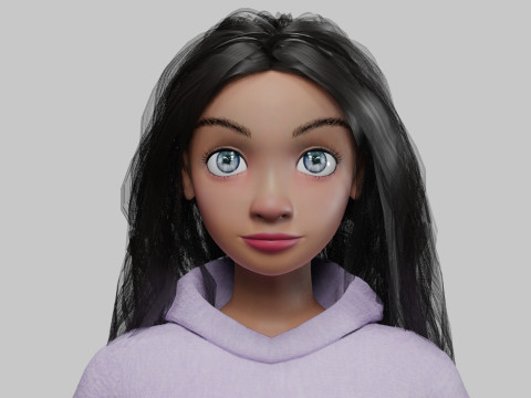 Cartoon sweet girl V36957 Modelo 3D