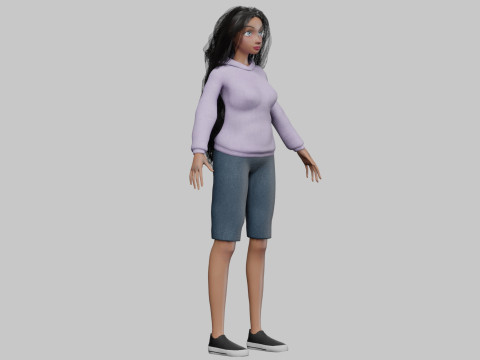 Cartoon sweet girl V36957 Modelo 3D