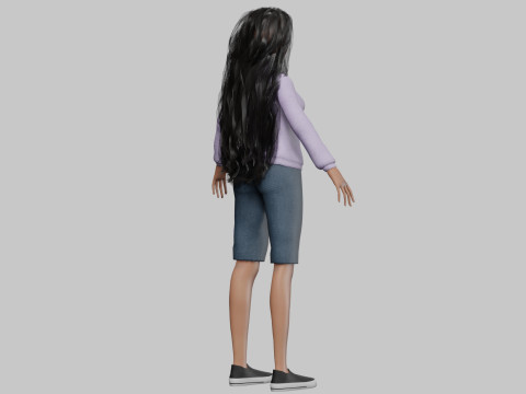 Cartoon sweet girl V36957 Modelo 3D