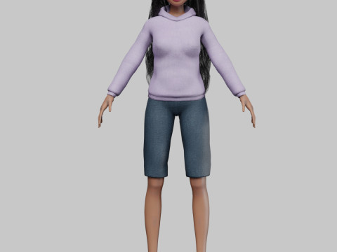 Cartoon sweet girl V36957 Modelo 3D