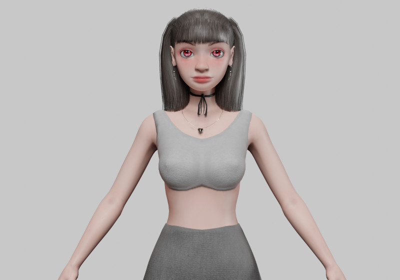 Cartoon young girl V21949 3D Model .c4d .max .obj .3ds .fbx .stl .blend 