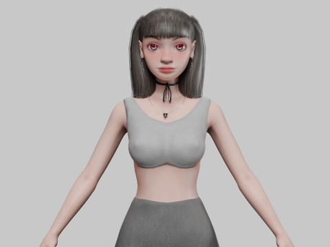 Cartoon young girl V21949 Modelo 3D