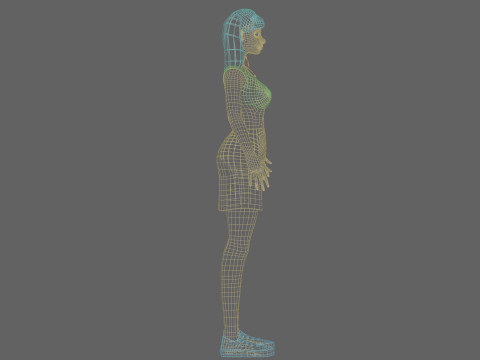 Cartoon young girl V21949 3D Model