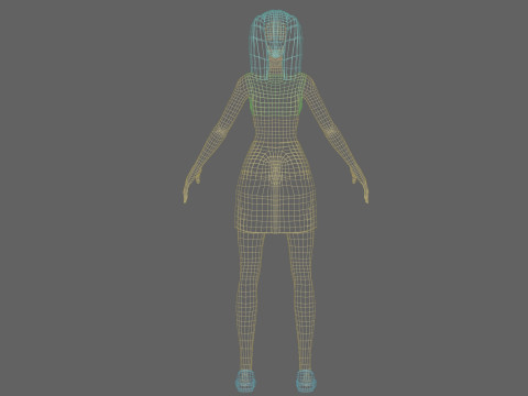 Cartoon young girl V21949 3D Model