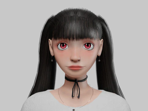 Classic cartoon girl V24902 3D Model
