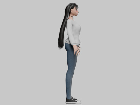 Classic cartoon girl V24902 3D-Modell