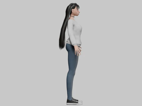 Classic cartoon girl V24902 3D Model