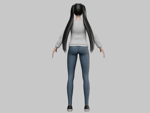 Classic cartoon girl V24902 3D Model