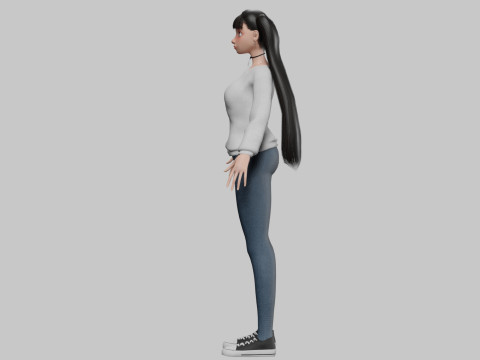 Classic cartoon girl V24902 3D-Modell