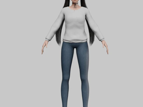 Classic cartoon girl V24902 3D Model