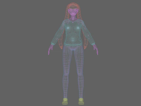 Classic cartoon girl V24902 3D Model
