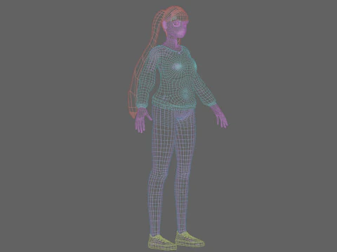 Classic cartoon girl V24902 3D Model