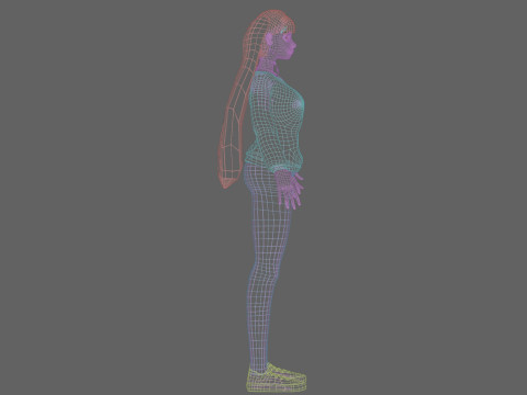Classic cartoon girl V24902 3D-Modell