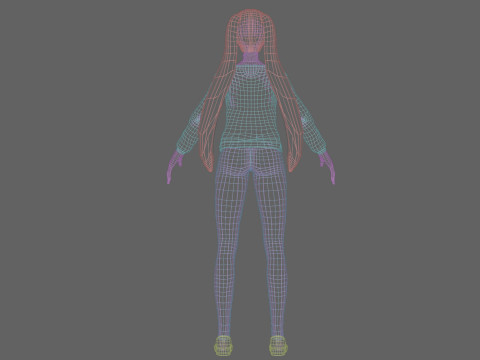 Classic cartoon girl V24902 3D-Modell