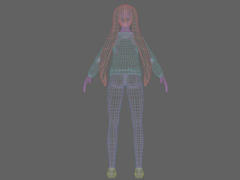 Classic cartoon girl V24902 3D Model