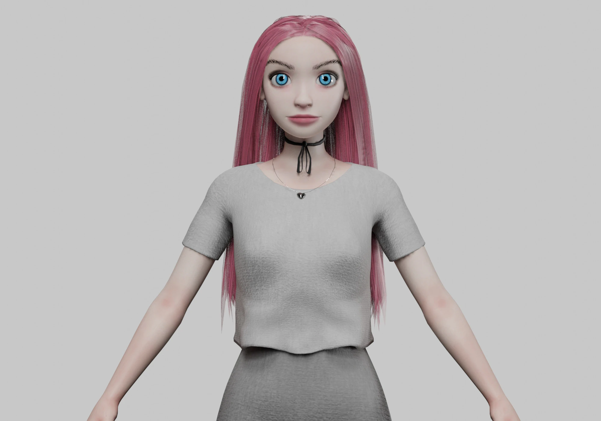 Classic cute girl V31732 3D Model .c4d .max .obj .3ds .fbx .stl .blend