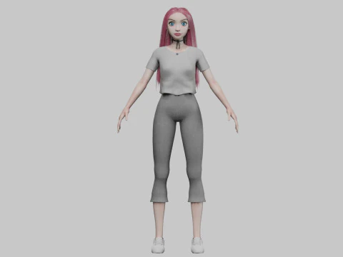 Classic cute girl V31732 3D Model