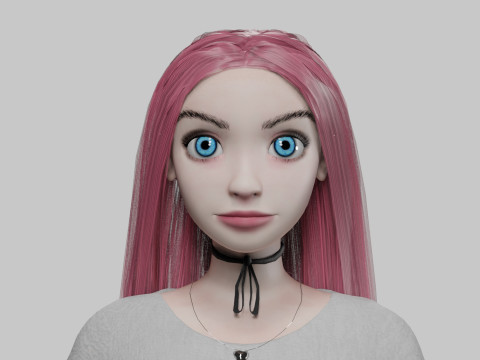 Classic cute girl V31732 Modello 3D