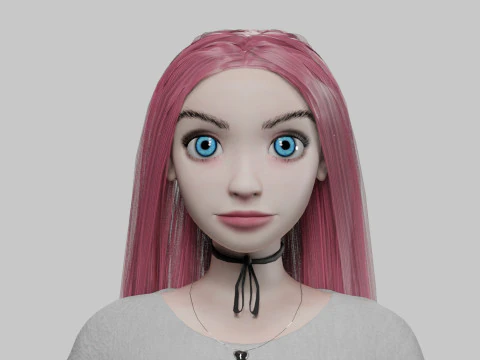 Classic cute girl V31732 3D Model