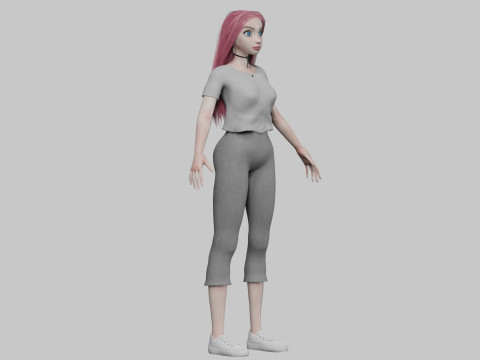 Classic cute girl V31732 Modello 3D