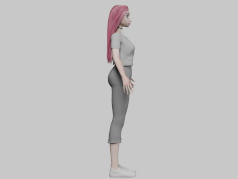 Classic cute girl V31732 Modello 3D