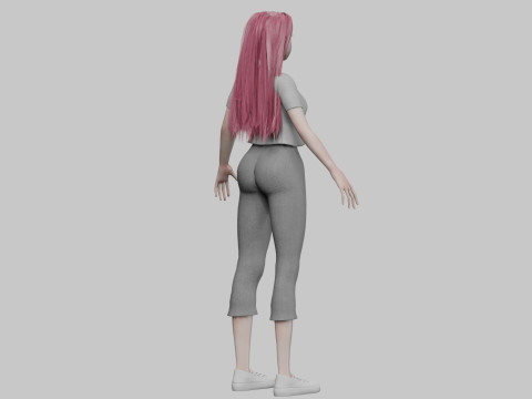 Classic cute girl V31732 Modello 3D
