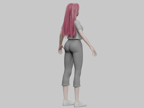 Classic cute girl V31732 3D Model
