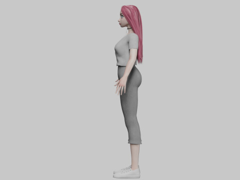 Classic cute girl V31732 Modello 3D
