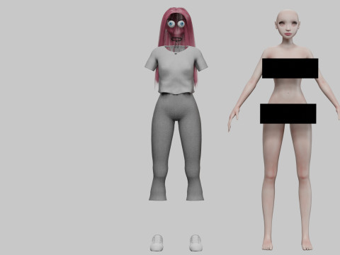 Classic cute girl V31732 Modello 3D