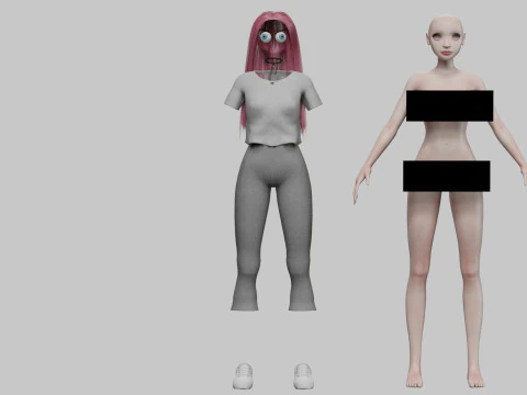 Classic cute girl V31732 3D Model