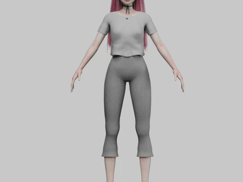 Classic cute girl V31732 3D Model