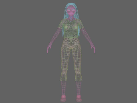 Classic cute girl V31732 3D Model