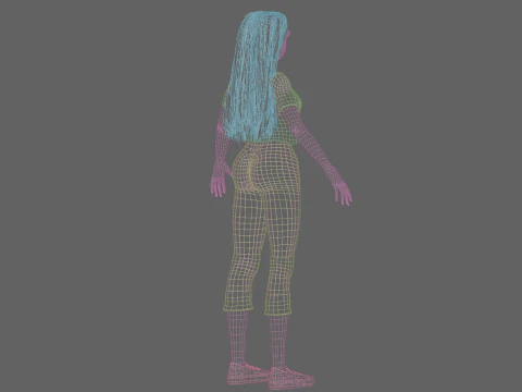 Classic cute girl V31732 3D Model