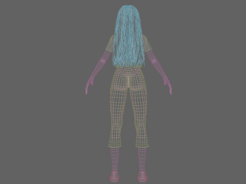 Classic cute girl V31732 Modello 3D